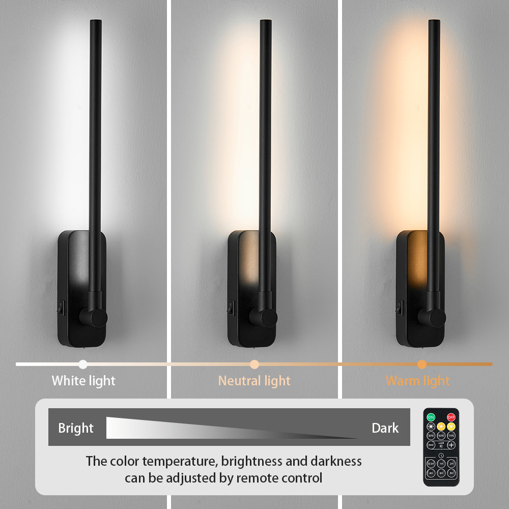 Three light colors from cool to warm white, with the remote control