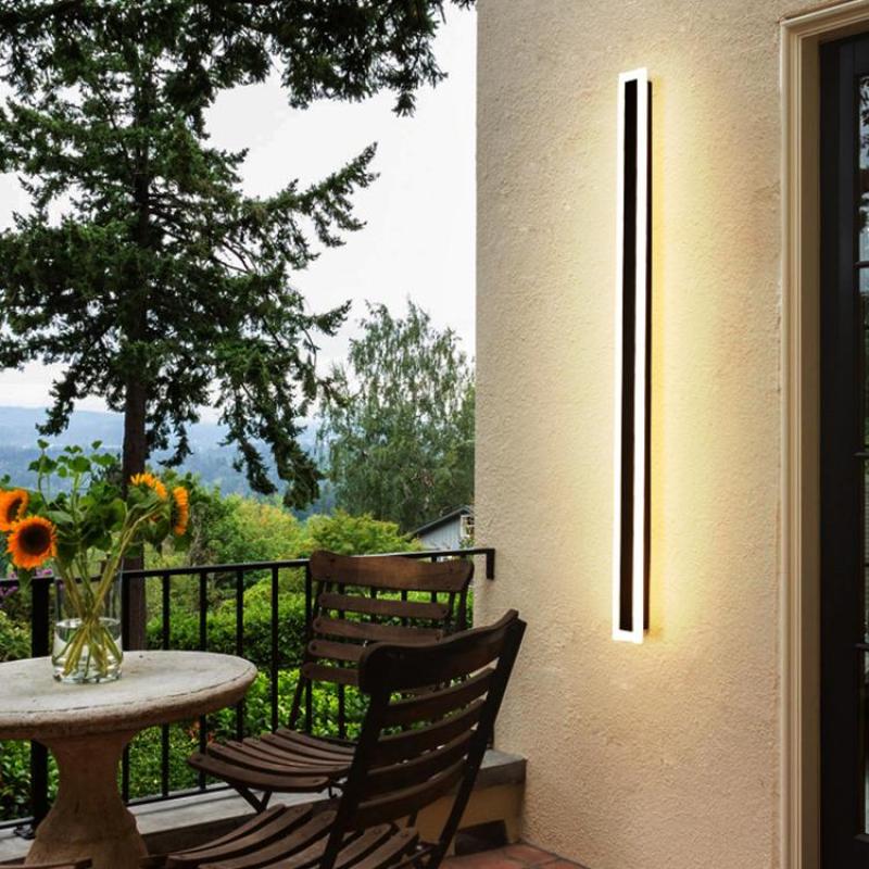 Linear Outdoor Wall Light | IP65 Waterproof LED Bar in Metal and Acrylic | 11.8 to 59 in Hardwired Sconce