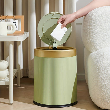 Oval Trash Can | Press-Top Lid with Odor-Sealing Inner Bucket