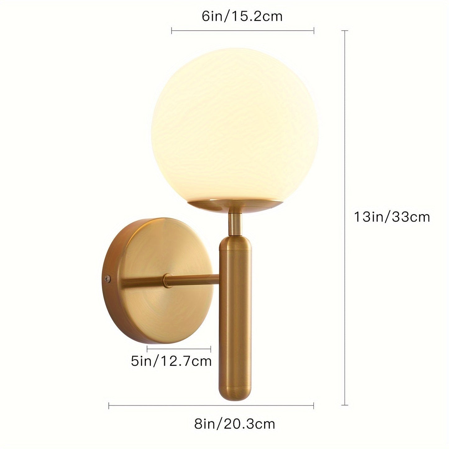 Glass Globe Wall Sconce | Polished Metal Semi-Flush Mount