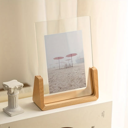 Photo Frame | U-Shaped Acrylic & Solid Wood