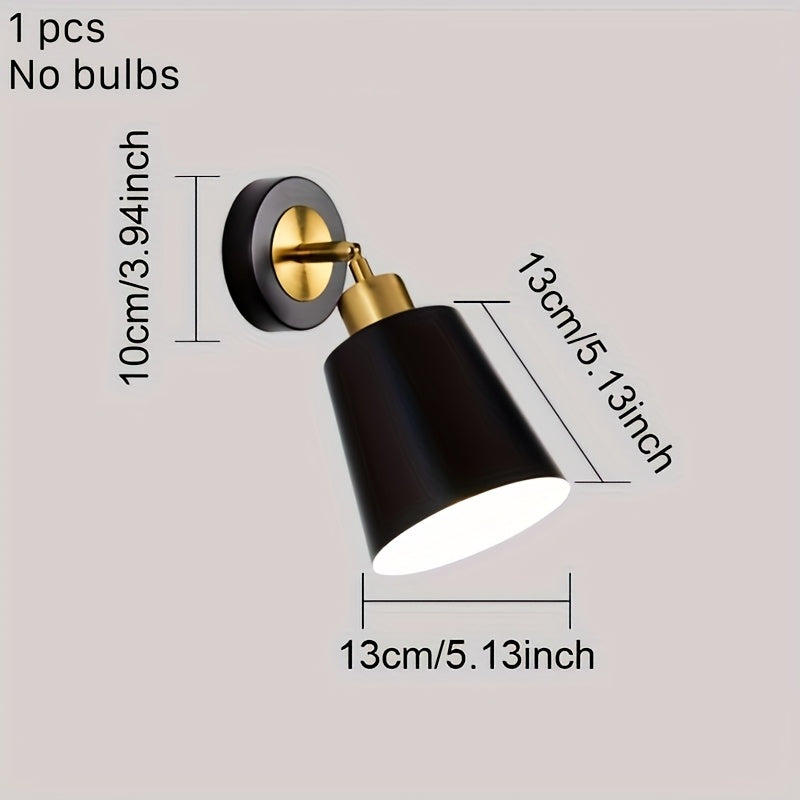 Wall Sconce Light | Matte Black & Gold Metal