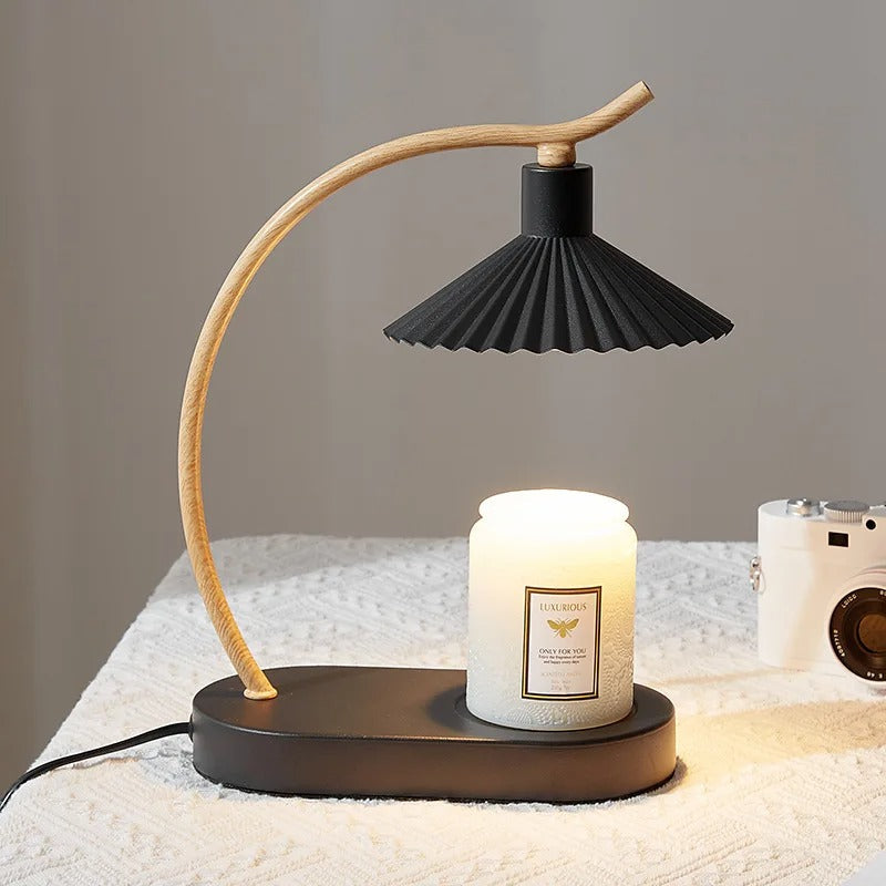 Candle Warmer Lamp | Nordic Design with Metal & Wood