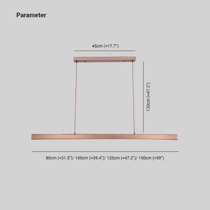 Linear LED Pendant Light | Black or Brown Metal and Acrylic Bar, 31.5 to 59 in | Adjustable Hanging, Dining Room