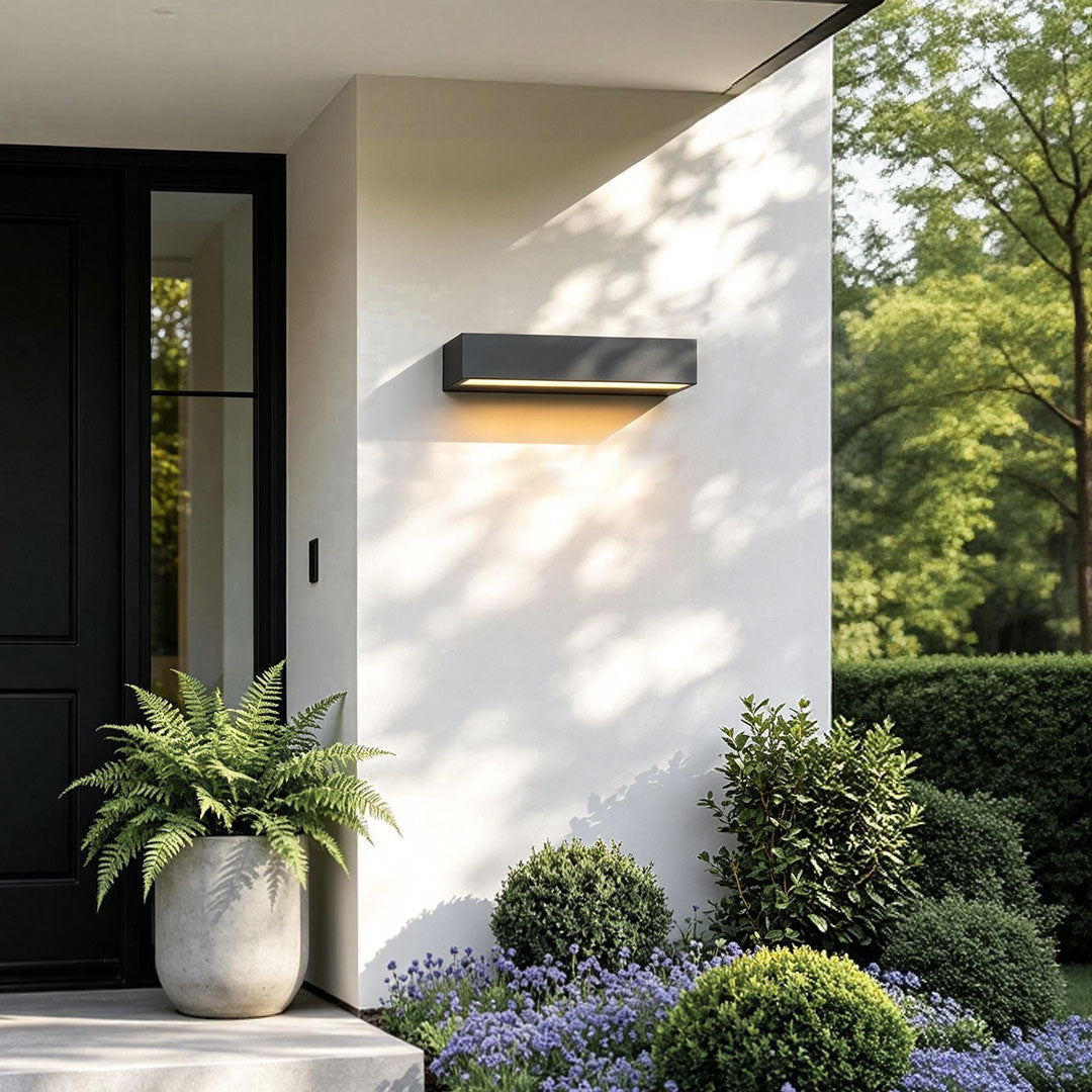 LED Exterior Porch Light Fixture | Modern Die-Cast Aluminum | IP65 Waterproof, Two Color Temperatures