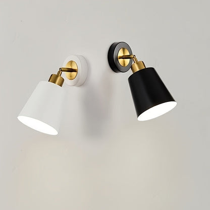 Wall Sconce Light | Matte Black & Gold Metal