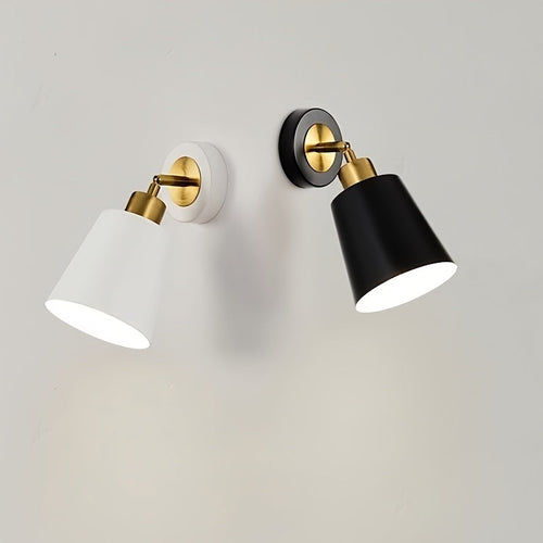Wall Sconce Light | Matte Black & Gold Metal