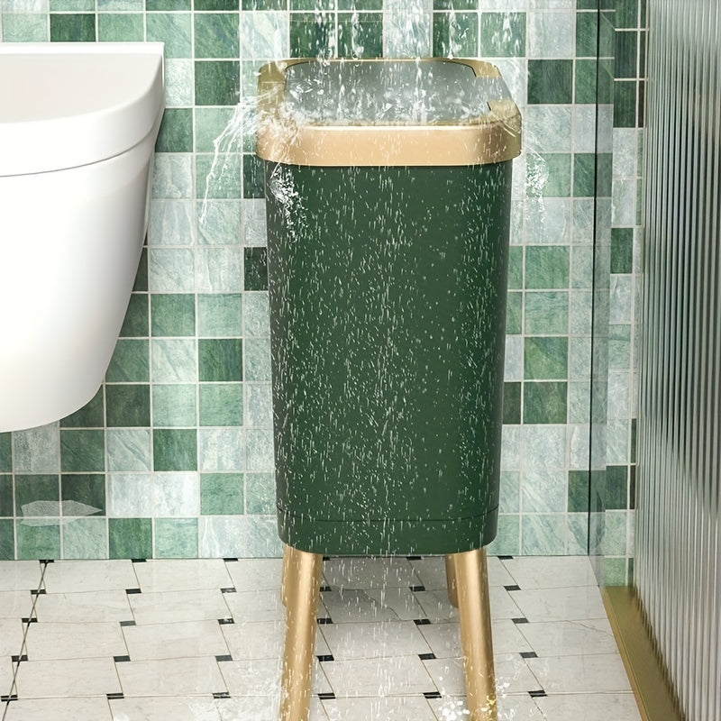 Odour-Sealing Trash Can 15L | Modern Slim Design with Elevated Legs