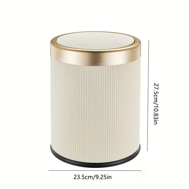 Oval Trash Can | Press-Top Lid with Odor-Sealing Inner Bucket