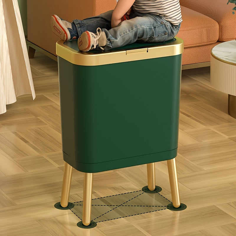 Odour-Sealing Trash Can 15L | Modern Slim Design with Elevated Legs
