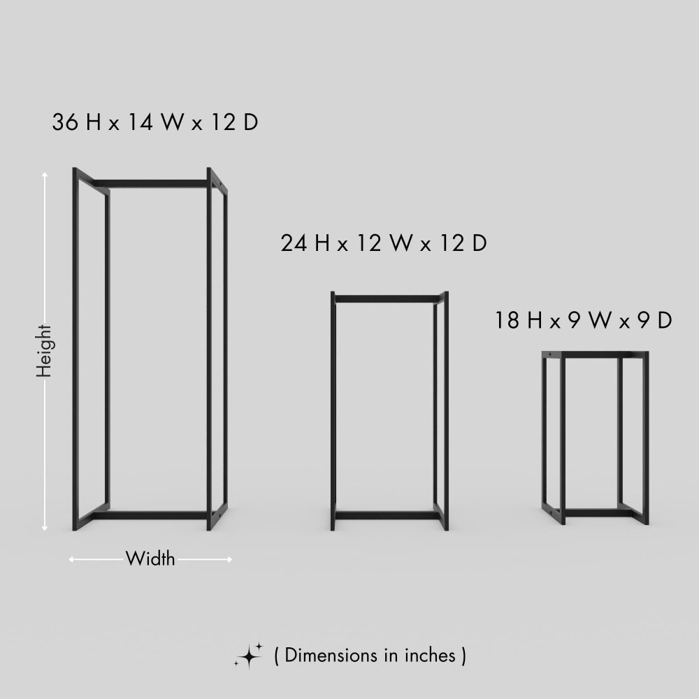 Minimalist Log Holder | Powder-Coated Steel Firewood Rack, 18, 24 or 36 in | Black, White or Gold