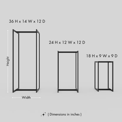 Minimalist Log Holder | Powder-Coated Steel Firewood Rack, 18, 24 or 36 in | Black, White or Gold