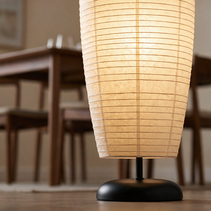 Rice Paper Floor Lamp | 54 in Paper Column on a Slim Metal Frame | Japandi Style, 2-Bulb, Plug-In