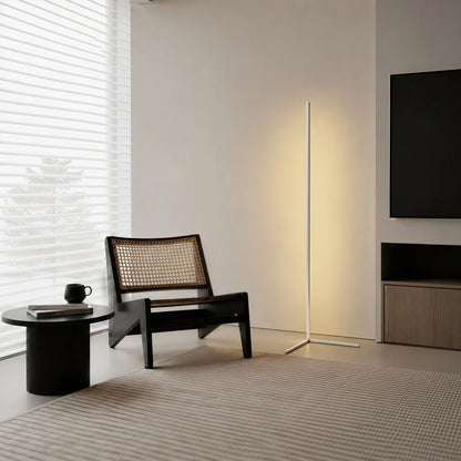 Corner Floor Lamp | 47 or 57 in LED Light Bar on a Triangle Base | Foot Switch, Warm or 3-Color Light