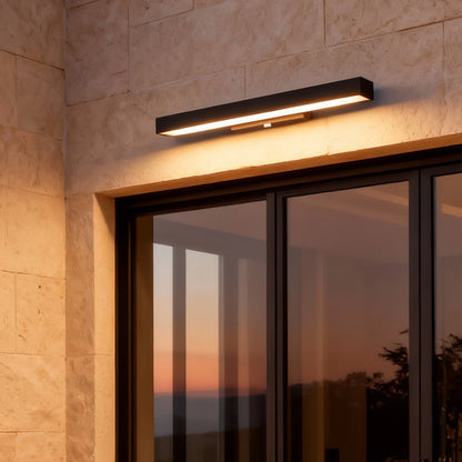 LED Linear Wall Light | Black Rectangular Design with IP65 Protection