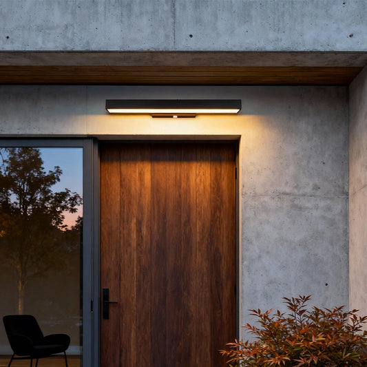 LED Linear Wall Light | Black Rectangular Design with IP65 Protection