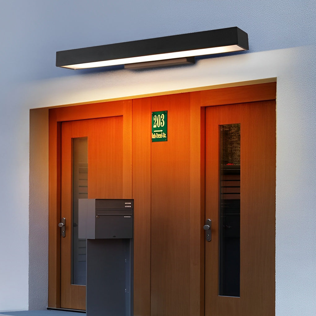 LED Linear Wall Light | Black Rectangular Design with IP65 Protection