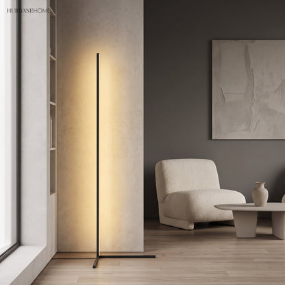 Corner Floor Lamp | 47 or 57 in LED Light Bar on a Triangle Base | Foot Switch, Warm or 3-Color Light