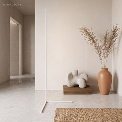 Corner Floor Lamp | 47 or 57 in LED Light Bar on a Triangle Base | Foot Switch, Warm or 3-Color Light
