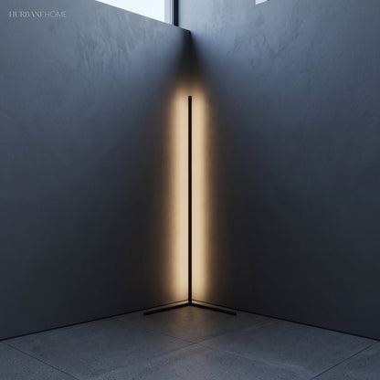 Corner Floor Lamp | 47 or 57 in LED Light Bar on a Triangle Base | Foot Switch, Warm or 3-Color Light