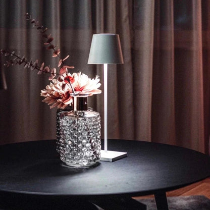 Cordless Table Lamp | Rechargeable 5200mAh LED, Aluminum, 15 in | Touch Dimming Dining Lamp, Single to Set of 3