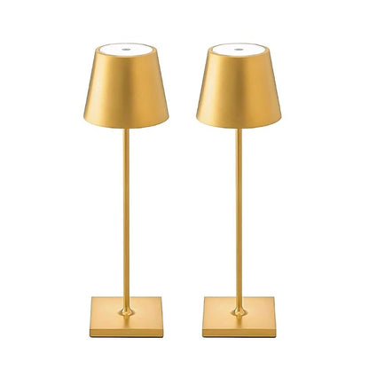 Cordless Table Lamp | Rechargeable 5200mAh LED, Aluminum, 15 in | Touch Dimming Dining Lamp, Single to Set of 3