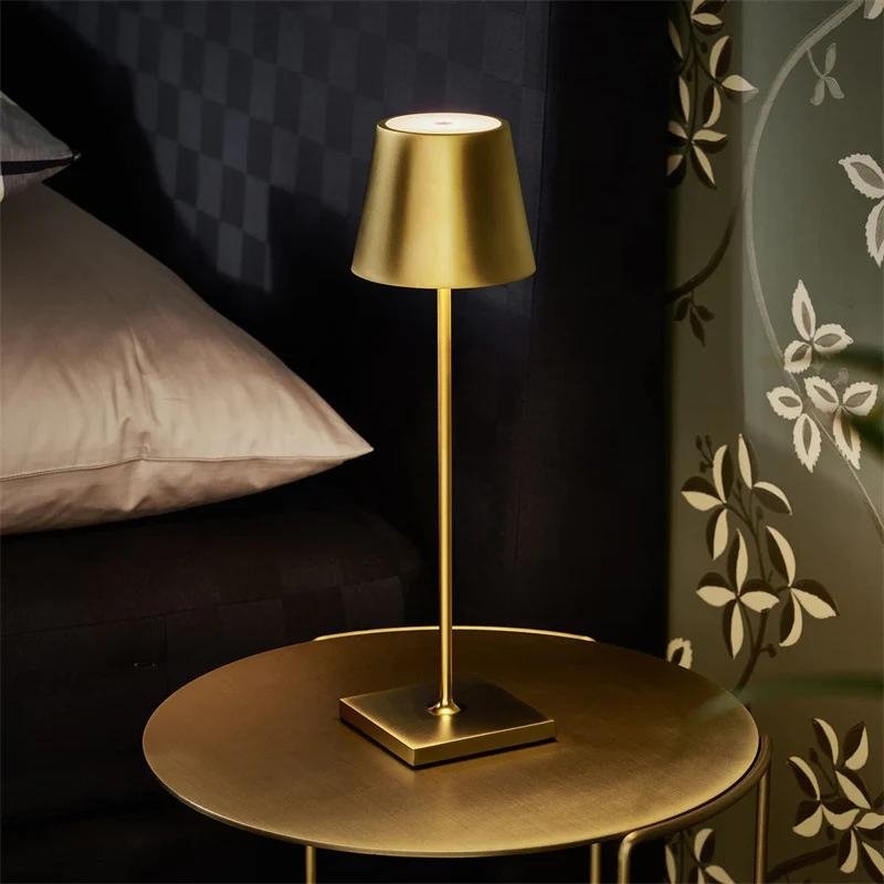 Cordless Table Lamp | Rechargeable 5200mAh LED, Aluminum, 15 in | Touch Dimming Dining Lamp, Single to Set of 3