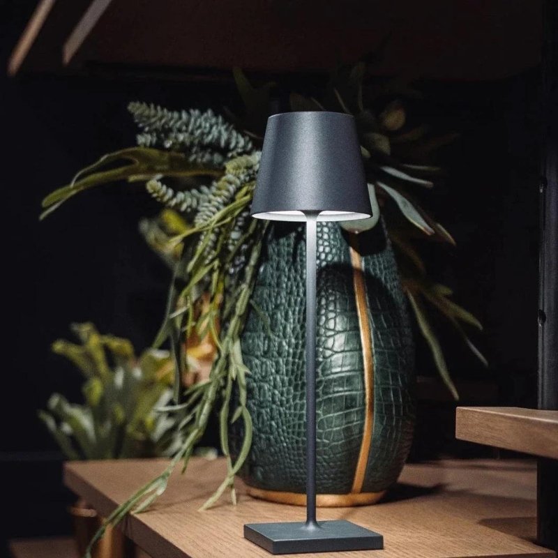 Cordless Table Lamp | Rechargeable 5200mAh LED, Aluminum, 15 in | Touch Dimming Dining Lamp, Single to Set of 3