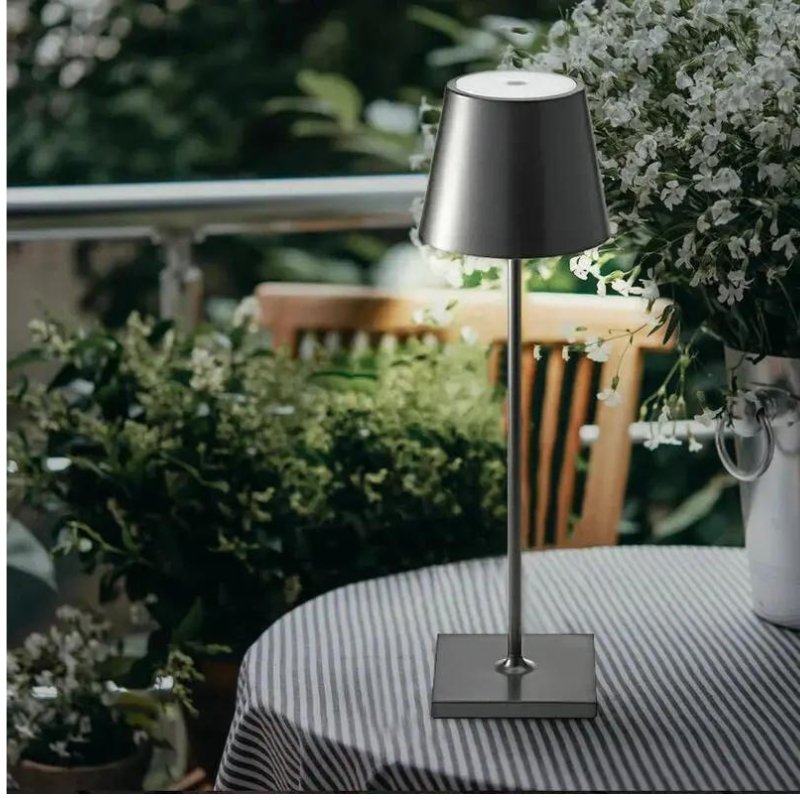 Cordless Table Lamp | Rechargeable 5200mAh LED, Aluminum, 15 in | Touch Dimming Dining Lamp, Single to Set of 3