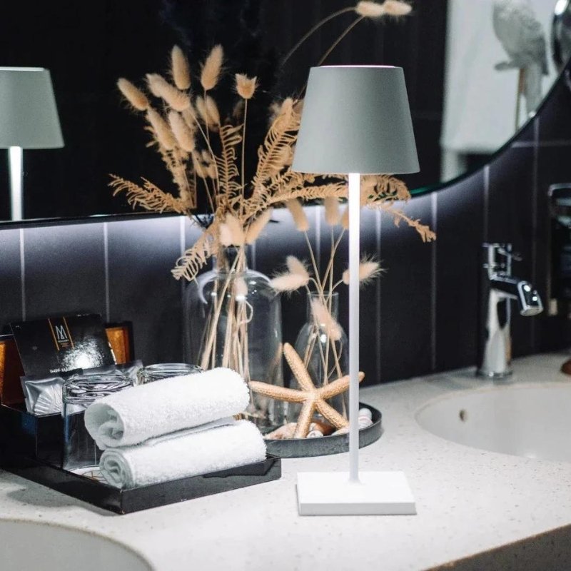 Cordless Table Lamp | Rechargeable 5200mAh LED, Aluminum, 15 in | Touch Dimming Dining Lamp, Single to Set of 3