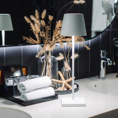 Cordless Table Lamp | Rechargeable 5200mAh LED, Aluminum, 15 in | Touch Dimming Dining Lamp, Single to Set of 3