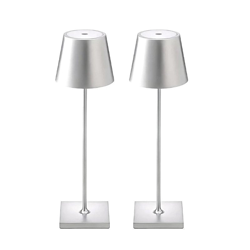 Cordless Table Lamp | Rechargeable 5200mAh LED, Aluminum, 15 in | Touch Dimming Dining Lamp, Single to Set of 3