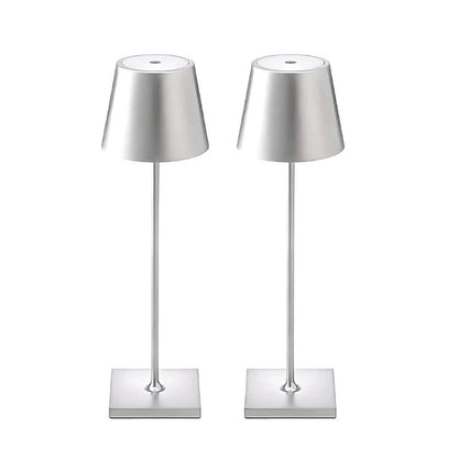 Cordless Table Lamp | Rechargeable 5200mAh LED, Aluminum, 15 in | Touch Dimming Dining Lamp, Single to Set of 3