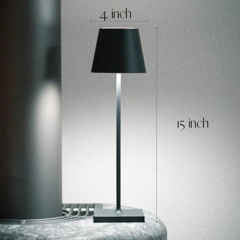 Cordless Table Lamp | Rechargeable 5200mAh LED, Aluminum, 15 in | Touch Dimming Dining Lamp, Single to Set of 3