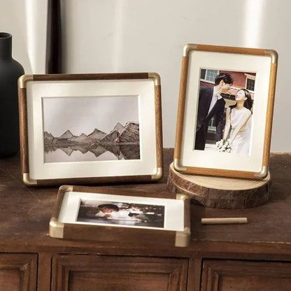 Photo Frame | Solid Wood with Brass Accents
