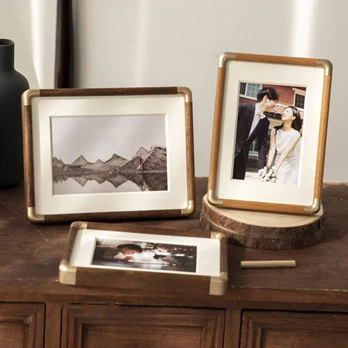 Photo Frame | Solid Wood with Brass Accents