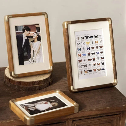 Photo Frame | Solid Wood with Brass Accents