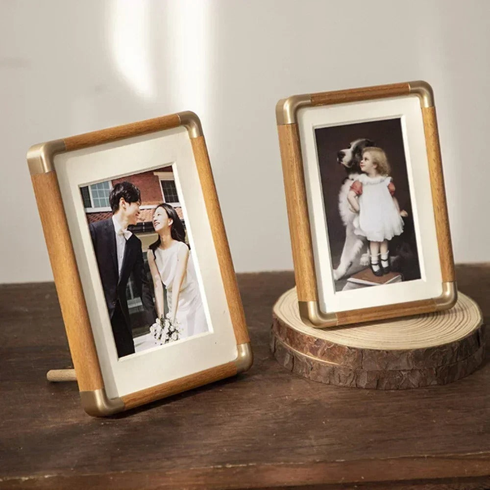 Photo Frame | Solid Wood with Brass Accents