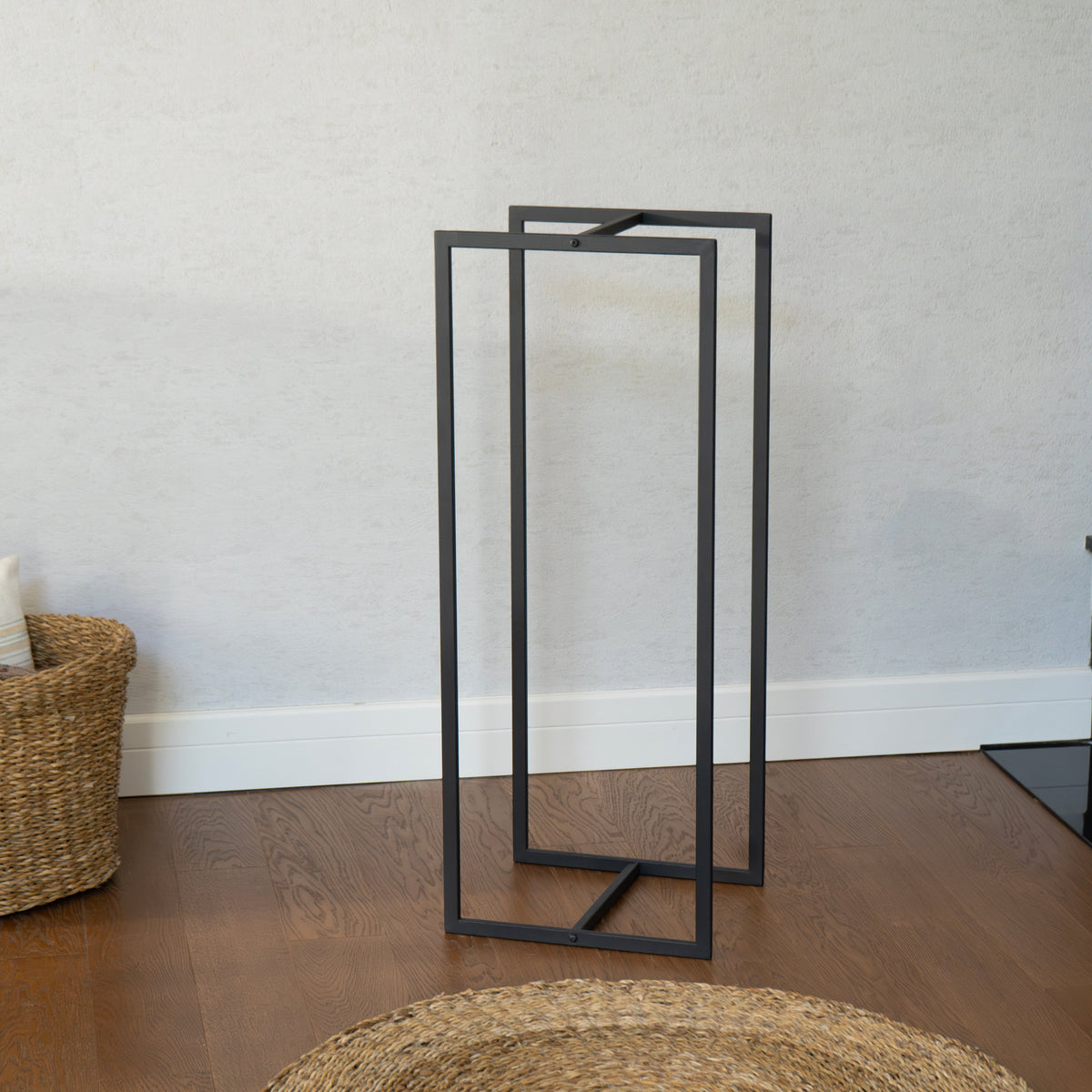 Minimalist Log Holder | Powder-Coated Steel Firewood Rack, 18, 24 or 36 in | Black, White or Gold