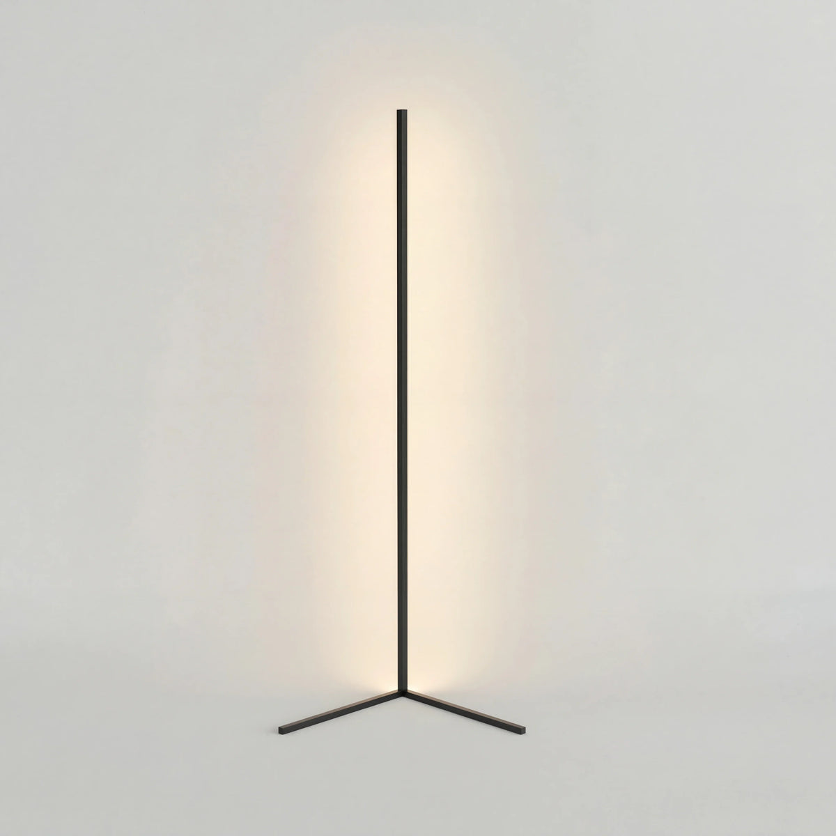 Corner Floor Lamp | 47 or 57 in LED Light Bar on a Triangle Base | Foot Switch, Warm or 3-Color Light