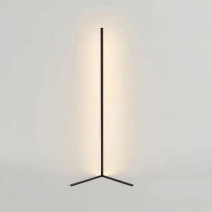 Corner Floor Lamp | 47 or 57 in LED Light Bar on a Triangle Base | Foot Switch, Warm or 3-Color Light