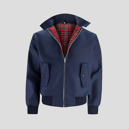 Men's Harrington Jacket | Woven Fabric, Tartan Lining, Ribbed Cuffs and Hem, Zip Front | 3 Colours, M to 3XL