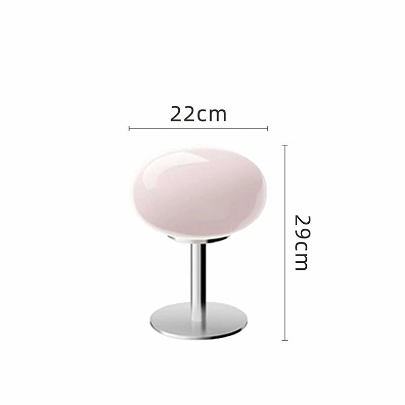 LED Table Lamp | Handcrafted Glass Shade with Chrome Base