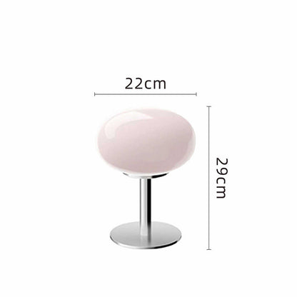 LED Table Lamp | Handcrafted Glass Shade with Chrome Base
