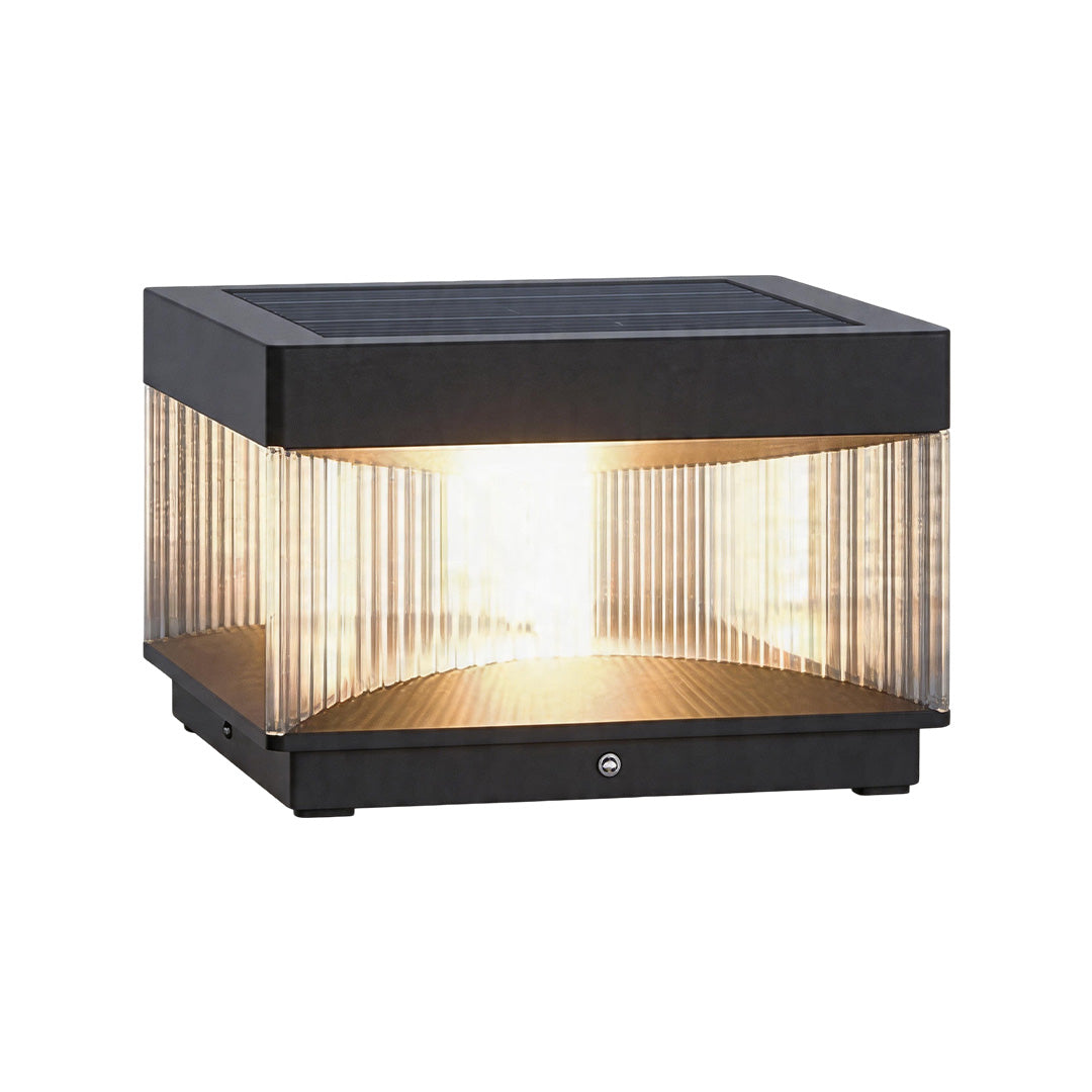 Outdoor Solar Pillar Light | IP65 Waterproof Iron with Acrylic Shade