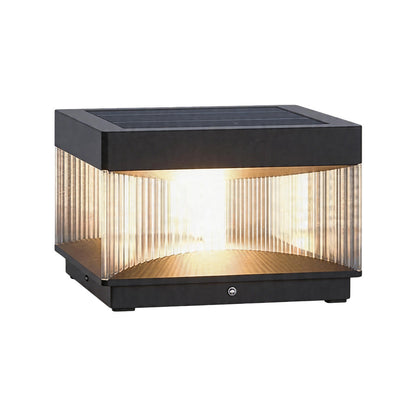 Outdoor Solar Pillar Light | IP65 Waterproof Iron with Acrylic Shade