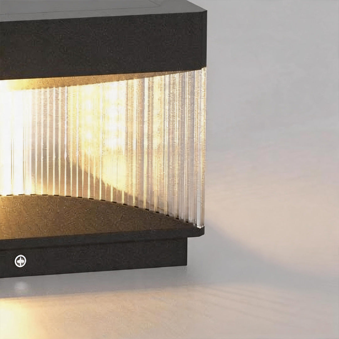 Outdoor Solar Pillar Light | IP65 Waterproof Iron with Acrylic Shade