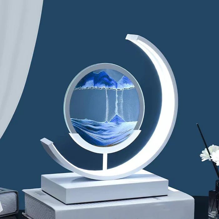 LED Table Lamp | 360° Rotating Acrylic Design with Coloured Sand