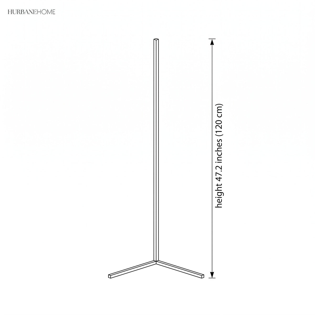 Corner Floor Lamp | 47 or 57 in LED Light Bar on a Triangle Base | Foot Switch, Warm or 3-Color Light