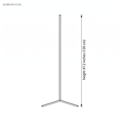 Corner Floor Lamp | 47 or 57 in LED Light Bar on a Triangle Base | Foot Switch, Warm or 3-Color Light